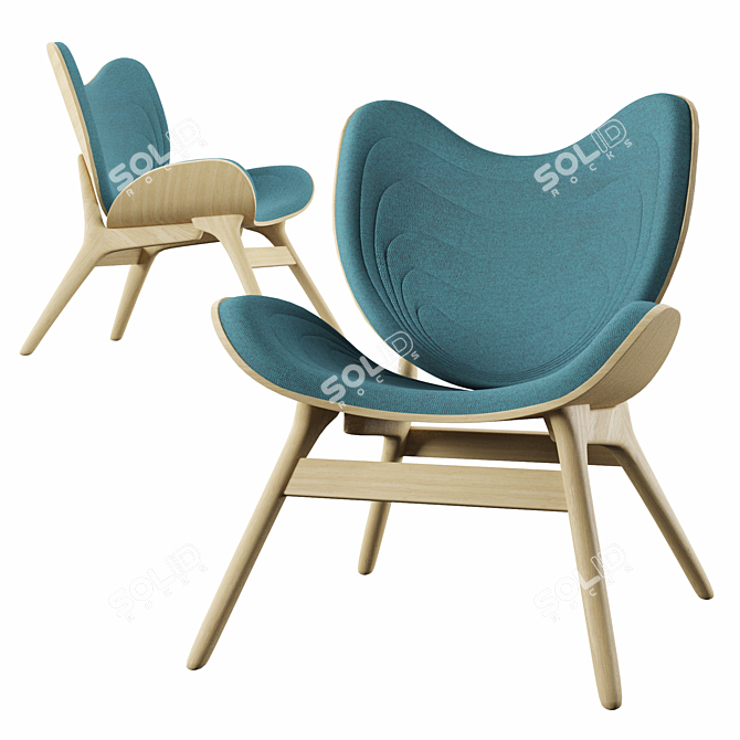 Scandi Shell Chair: Timeless Elegance 3D model image 2