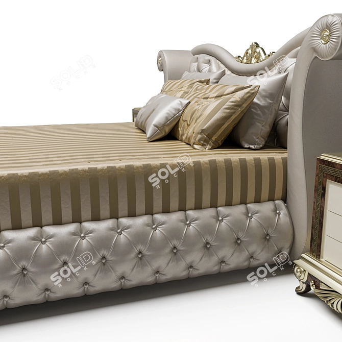 Turri Hermitage: Classic Luxury Wood Bed 3D model image 3