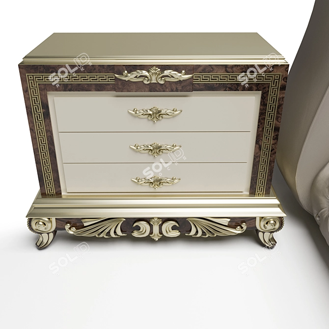 Turri Hermitage: Classic Luxury Wood Bed 3D model image 4