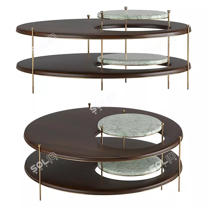 Byron Collection Center Table - Mid-Century Elegance with a Modern Twist 3D model image 1