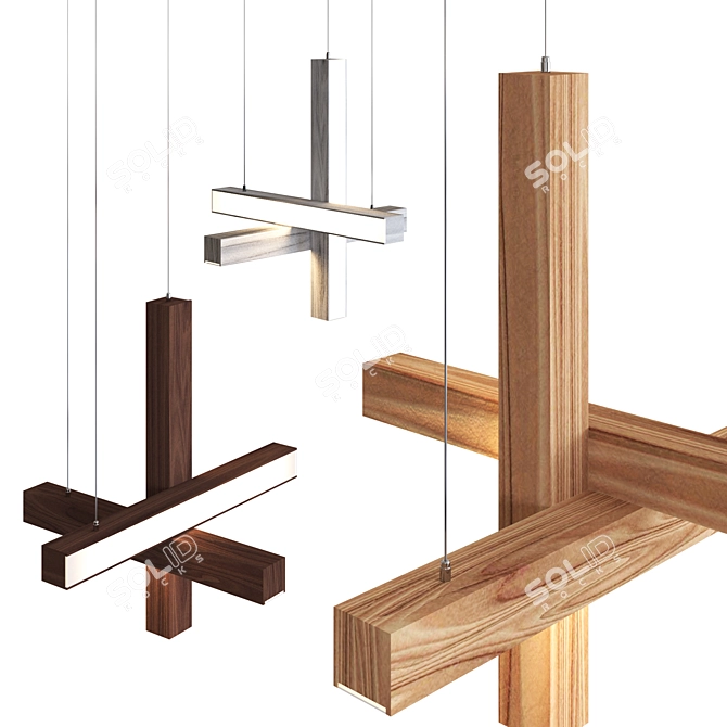 Modern LED Pendant Lamp "Cross 3D model image 6