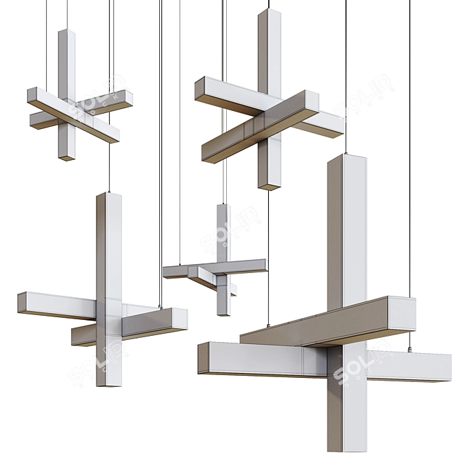 Modern LED Pendant Lamp "Cross 3D model image 9