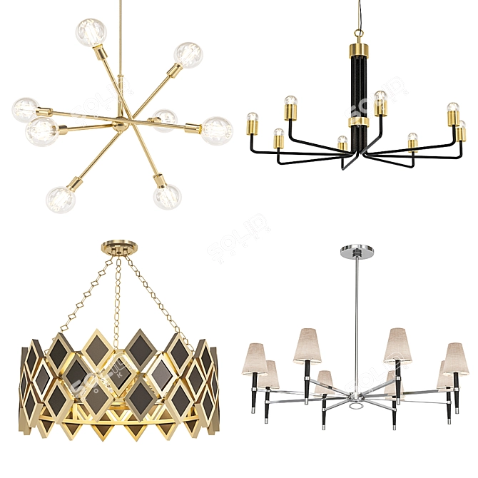 Modern Chandelier Collection 3D model image 1