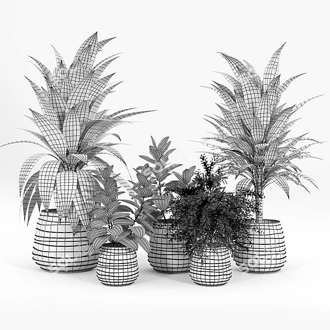 Minimalist Tula Planter Set 3D model image 5