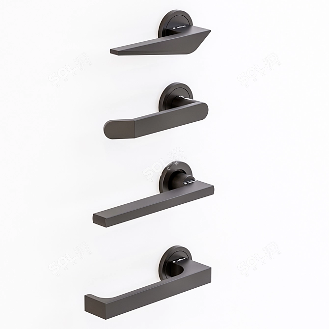 Sleek Door Handle Set: Fratelli Catinni 3D model image 1