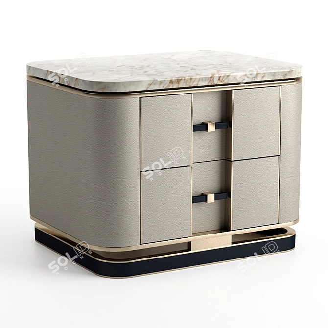 Frato Ashi Bedside Table - Modern, Compact Design 3D model image 2