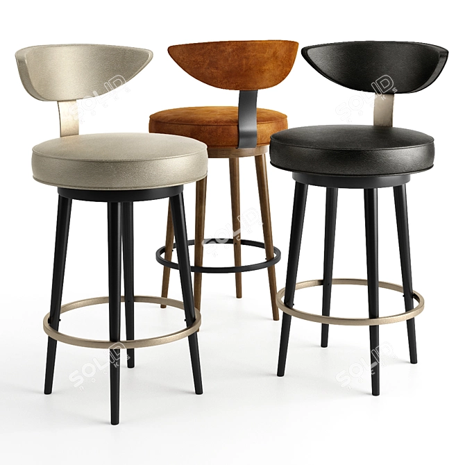 Modernize Your Space with Alter London's Linden Barstool Set 3D model image 1
