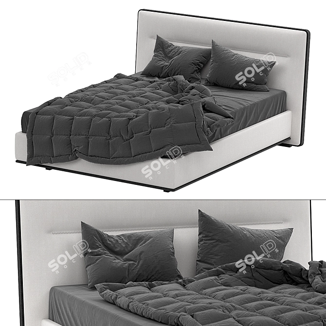 Modern Studio Interia Bed: 2210x1910x1130 3D model image 1