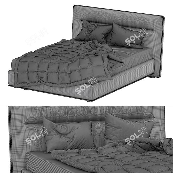 Modern Studio Interia Bed: 2210x1910x1130 3D model image 4