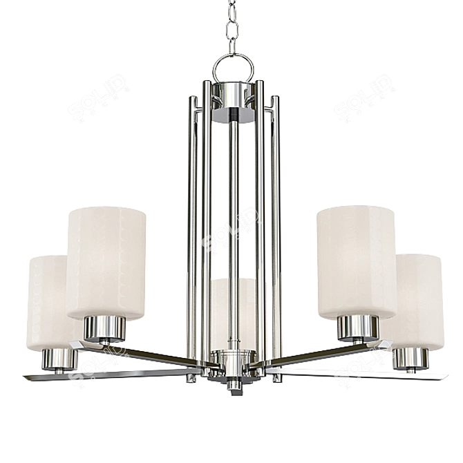 Contemporary Glass Chandelier Set 3D model image 4