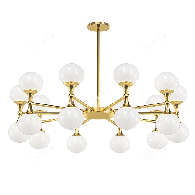 Modern Brass Chandelier Collection 3D model image 2