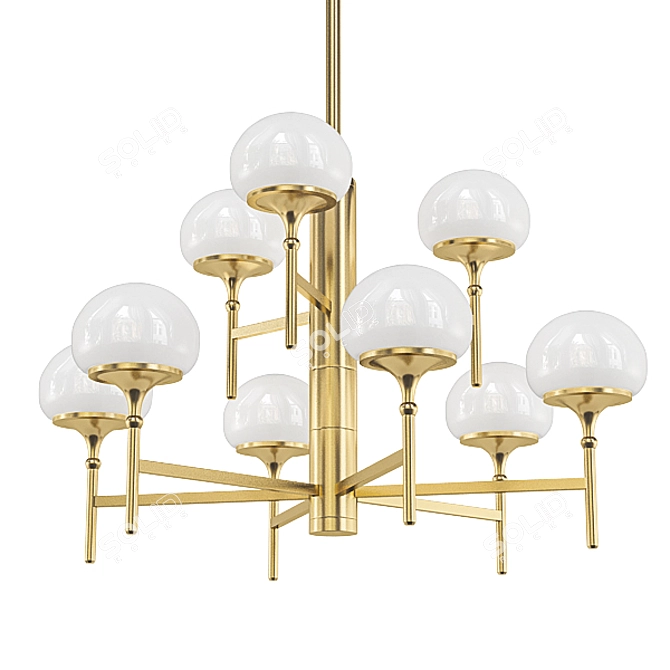 Modern Brass Chandelier Collection 3D model image 3