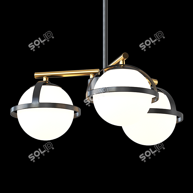 Dayana 3-Light Glass Pendant 3D model image 3