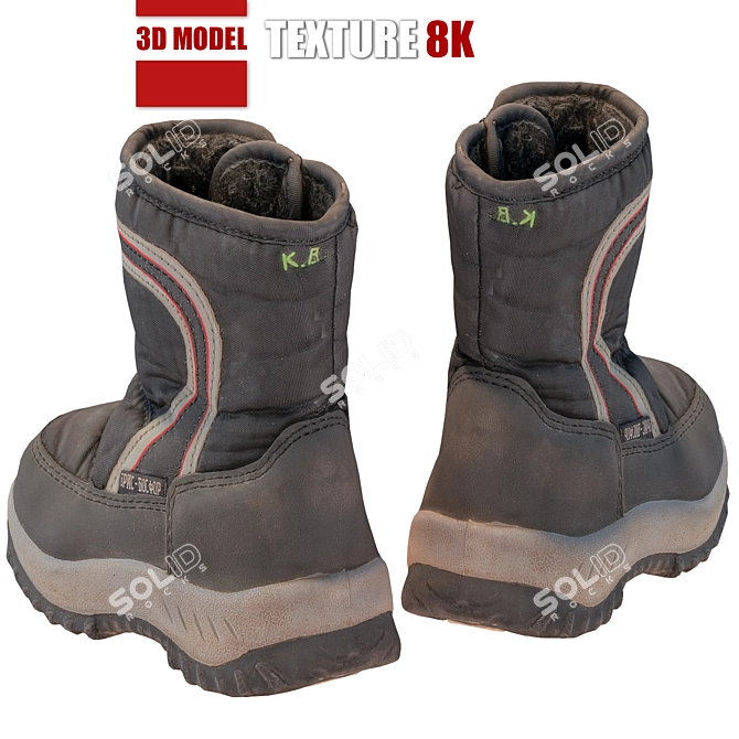 Detailed Children's Shoes: Photogrammetry Model, 8K Textures 3D model image 2