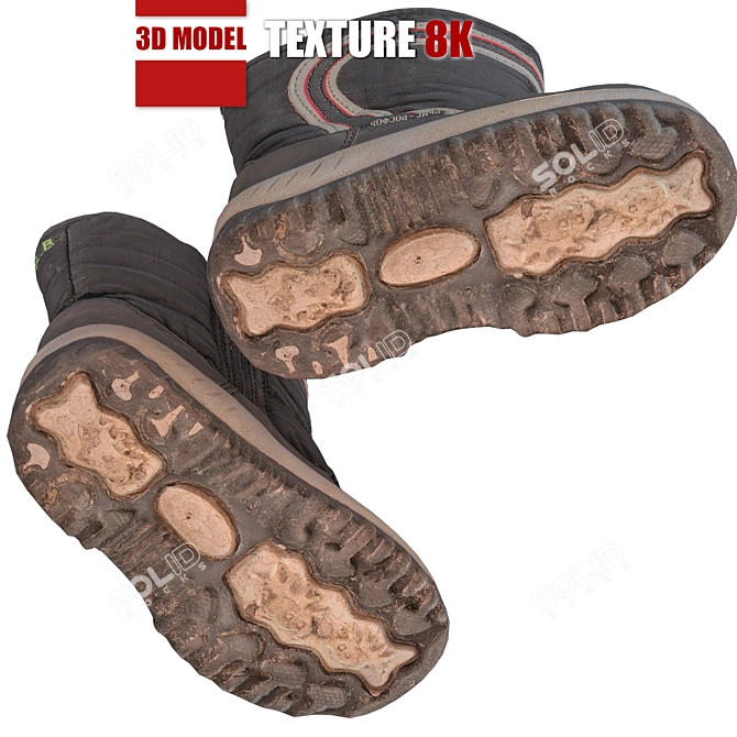 Detailed Children's Shoes: Photogrammetry Model, 8K Textures 3D model image 3