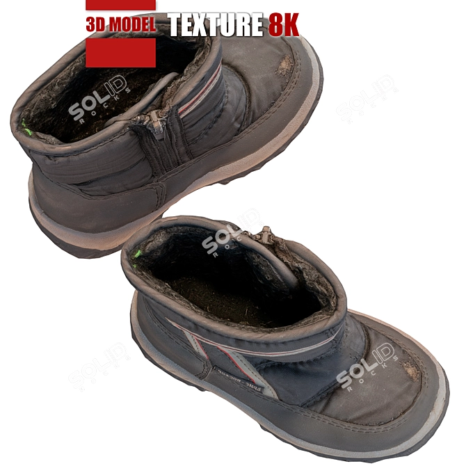 Detailed Children's Shoes: Photogrammetry Model, 8K Textures 3D model image 5