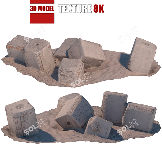 Detailed Stone 144: High-Res 3D Model 3D model image 1