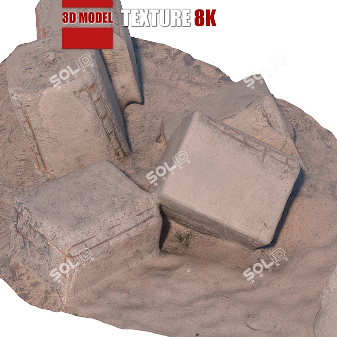 Detailed Stone 144: High-Res 3D Model 3D model image 3