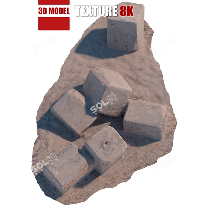 Detailed Stone 144: High-Res 3D Model 3D model image 4