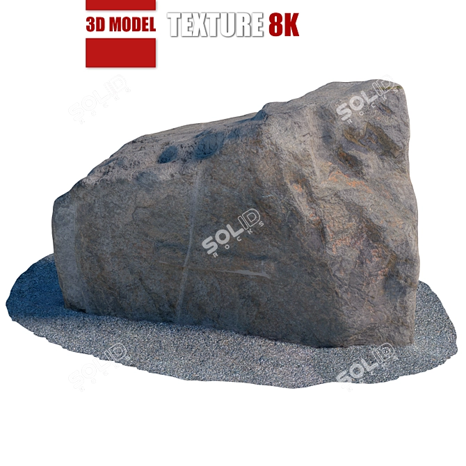 Detailed Stone Model for Close-Up Shots 3D model image 1