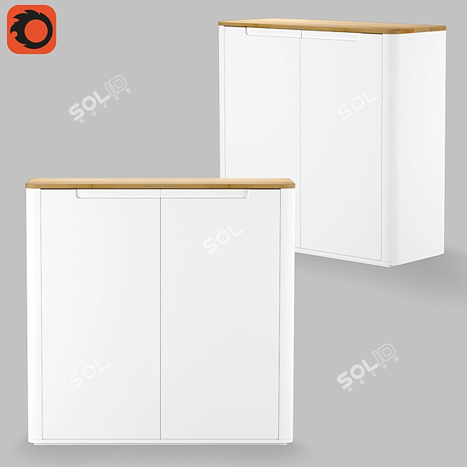 Modern Shoe Cabinet with 2 Doors - Stolico 3D model image 5
