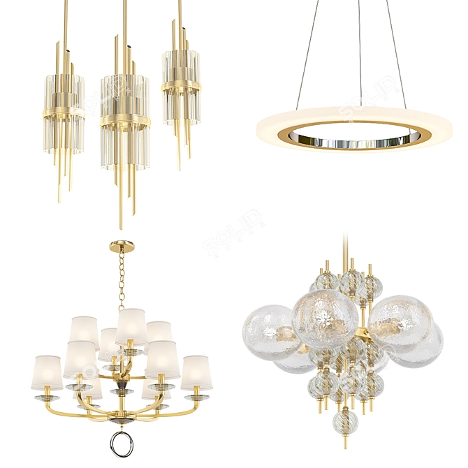 Modern Chandelier Collection 3D model image 1