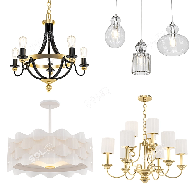 Modern Chandelier Collection 3D model image 1