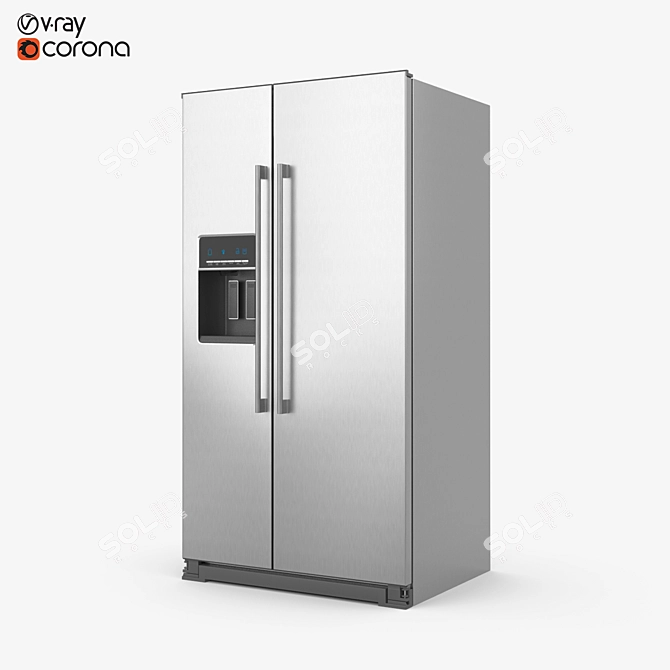Ikea Nutid Side-by-Side Fridge: Sleek & Spacious 3D model image 1