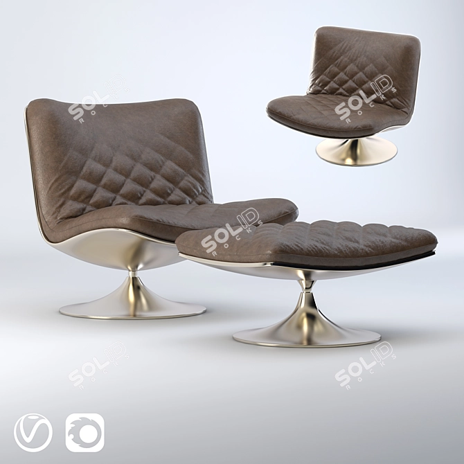 Elegant Marilyn Luxury Armchair 3D model image 1