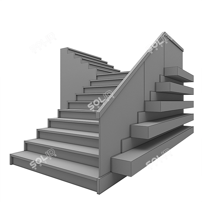 Modern Illuminated Staircase 3D model image 1