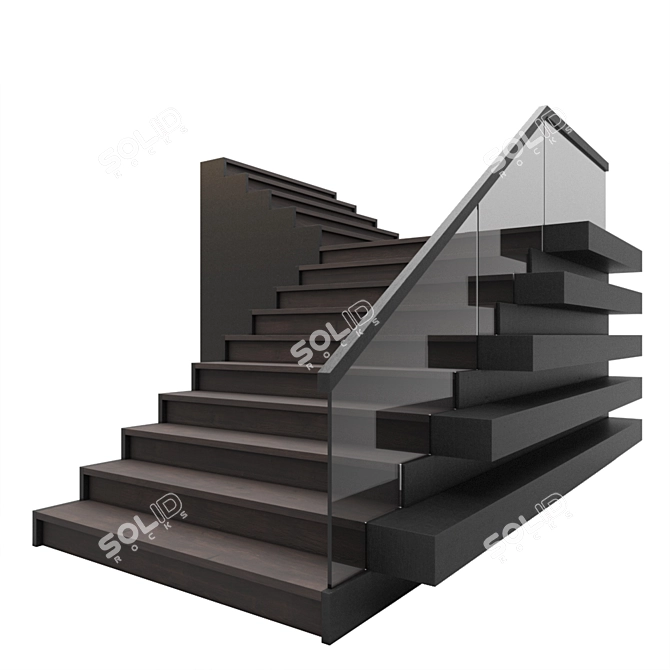 Modern Illuminated Staircase 3D model image 2