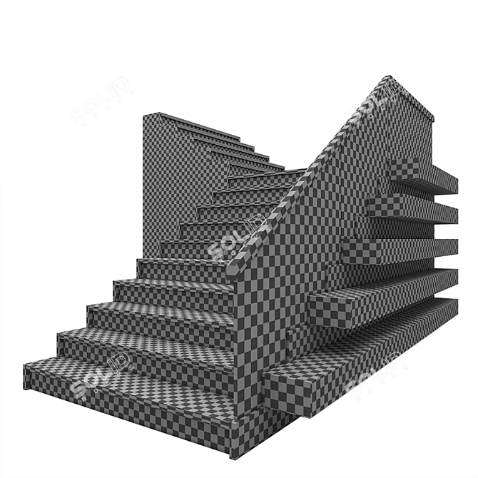 Modern Illuminated Staircase 3D model image 4