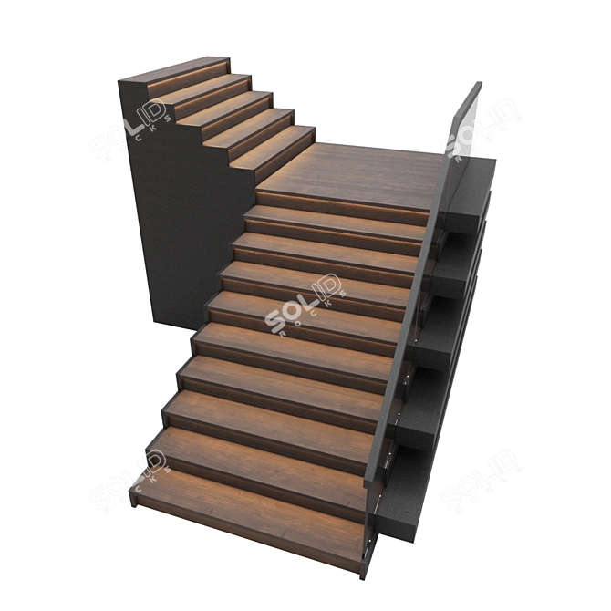 Modern Illuminated Staircase 3D model image 6