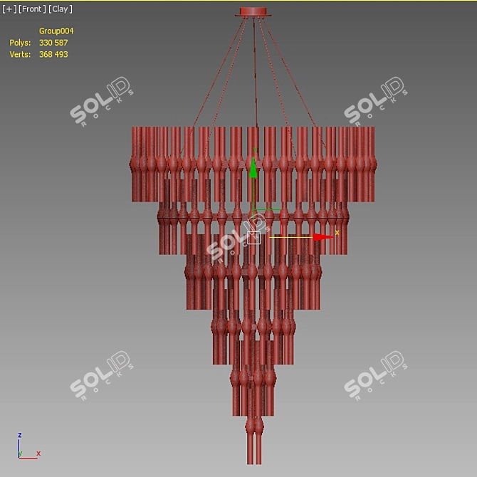 Elegant Cosmic Glow: Sirius Chandelier 3D model image 2