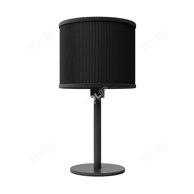 Elegant Iron Lamp with Textured Cotton Shade 3D model image 1