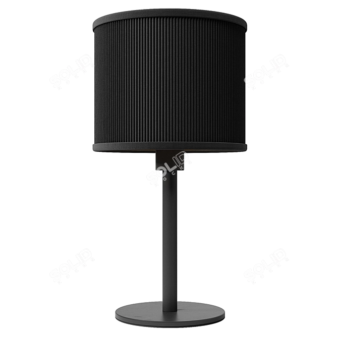 Elegant Iron Lamp with Textured Cotton Shade 3D model image 2