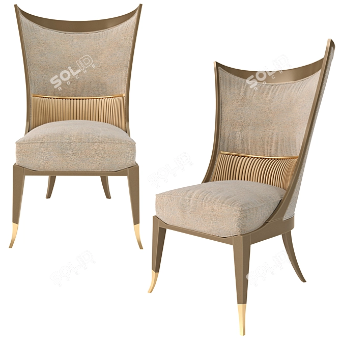 Elegant Collar Up Chair 3D model image 1