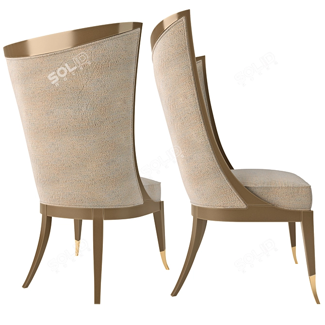 Elegant Collar Up Chair 3D model image 2