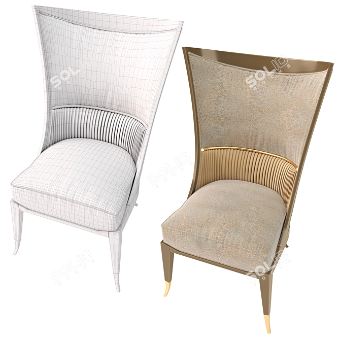 Elegant Collar Up Chair 3D model image 3