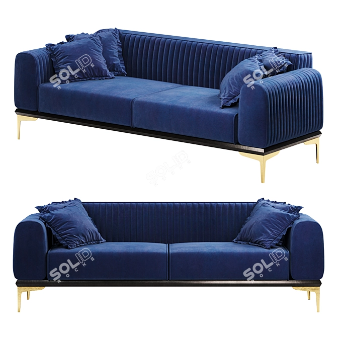 Nirvana Elegant 3-Seater Sofa Bed 3D model image 1