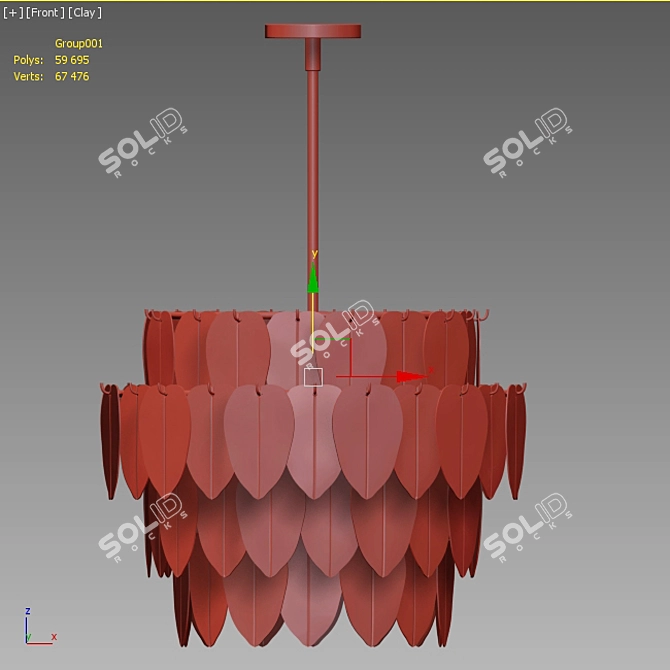 Glowing Grove Essence Chandelier 3D model image 2