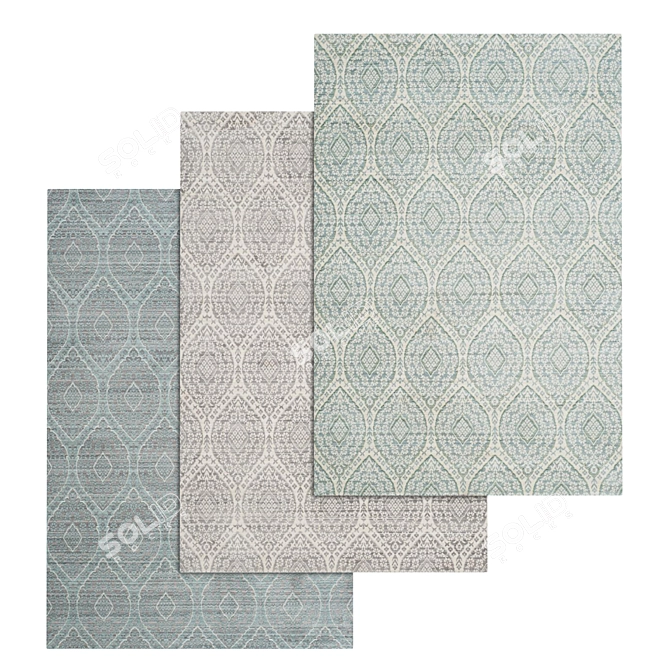  Luxe Texture Carpets Set 3D model image 1