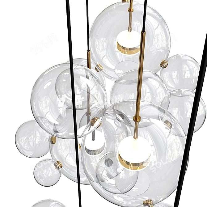 Bolle Zigzag 24 Bubble Chandelier 3D model image 6