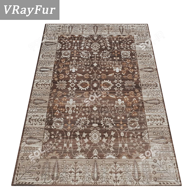 Luxury Rug Set with High-Quality Textures 3D model image 2