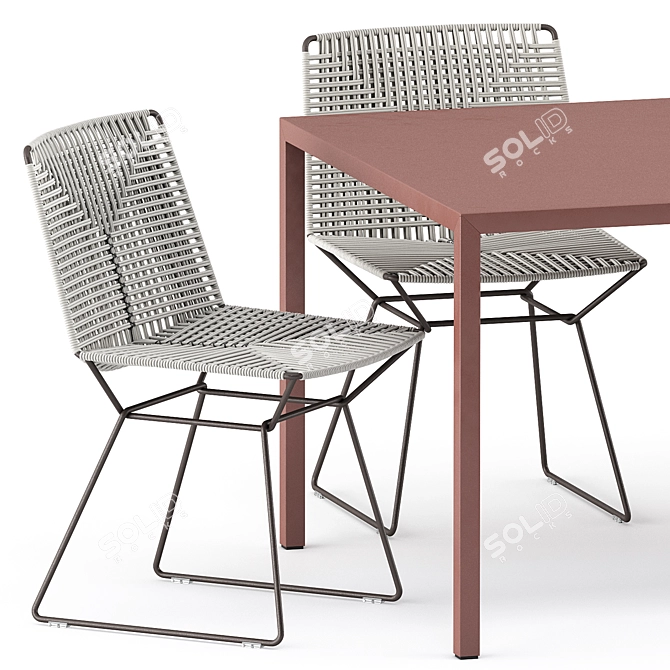 Sleek Outdoor Style: Tense Table & Neil Twist Chair 3D model image 2