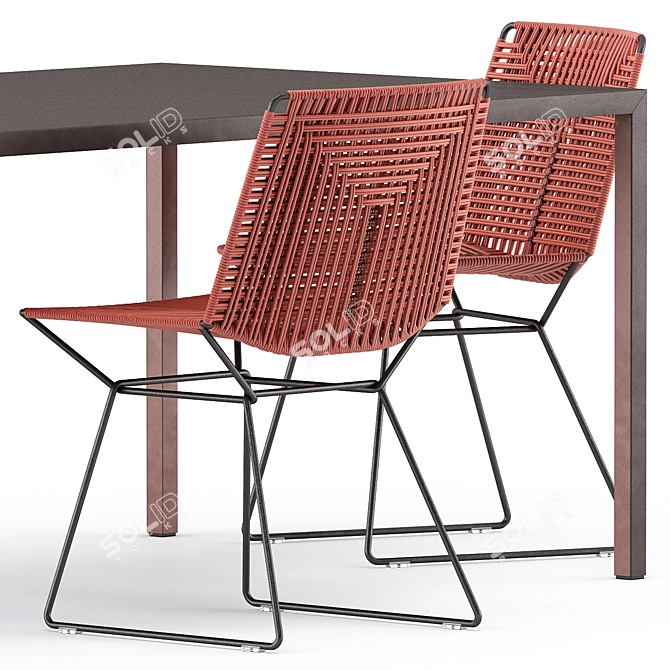 Sleek Outdoor Style: Tense Table & Neil Twist Chair 3D model image 3