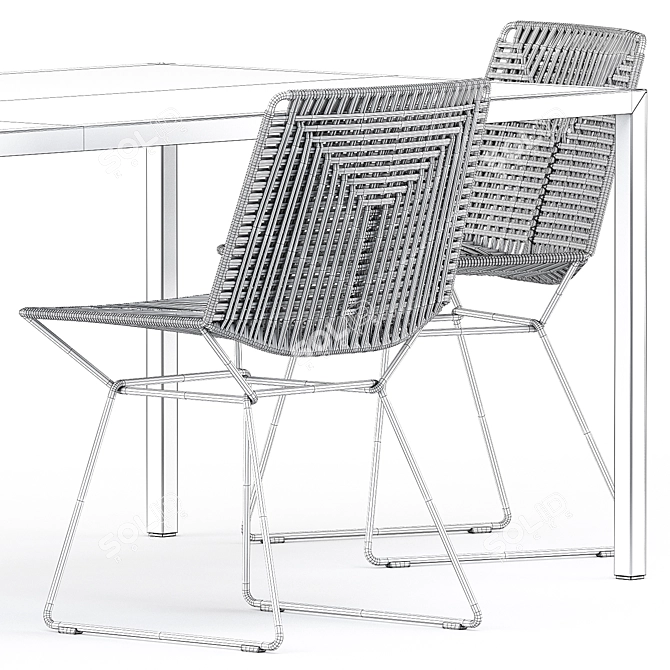 Sleek Outdoor Style: Tense Table & Neil Twist Chair 3D model image 5