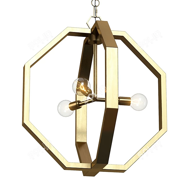 Elegant Copper Chandelier by Crate & Barrel 3D model image 3