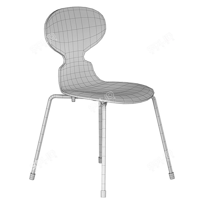 Sleek Monochrome Ant Chair 3D model image 5