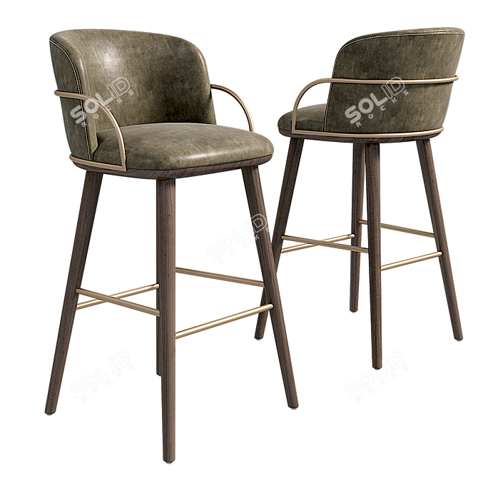 Elevate Your Space with Arven Barstool 3D model image 1